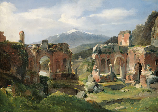 Ruins of the Theatre at Taormina from Achille Etna Michallon