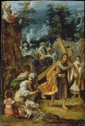 Heraklius trägt das Kreuz nach Jerusalem hinein