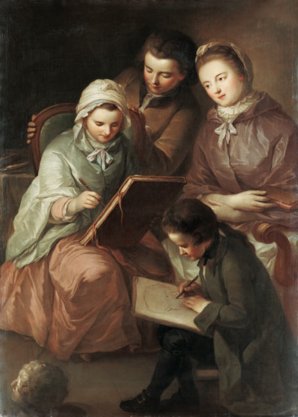 Gruppenbild der vier Kinder des Malers from Adam Friedrich Oeser