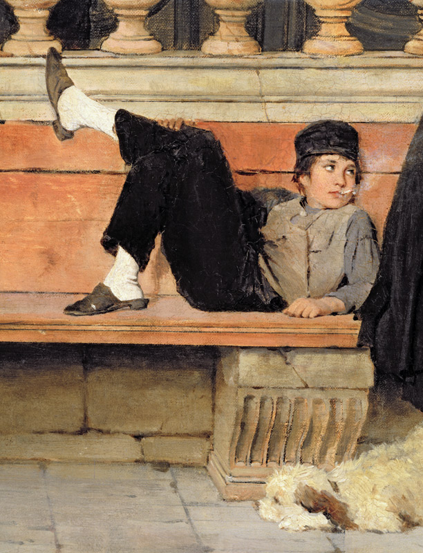 St. Mark's, Venice, detail of a boy smoking from Adolf Echtler
