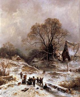 Children playing in the snow