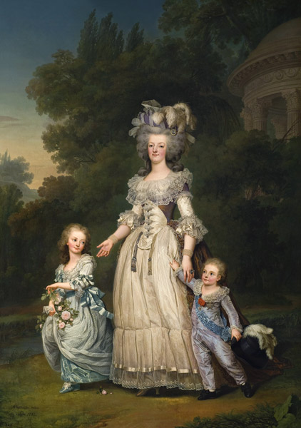 Queen Marie Antoinette (1755-93) with her Children in the Park of Trianon from Adolf Ulrich Wertmuller