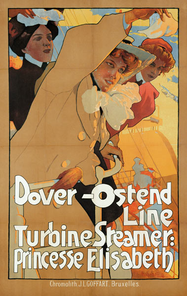 Dover-Ostend Line, Turbine Steamer: Princess Elisabeth (Poster) from Adolfo Hohenstein