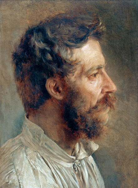 A.v.Menzel, Head of a Bearded Worker from Adolph Friedrich Erdmann von Menzel