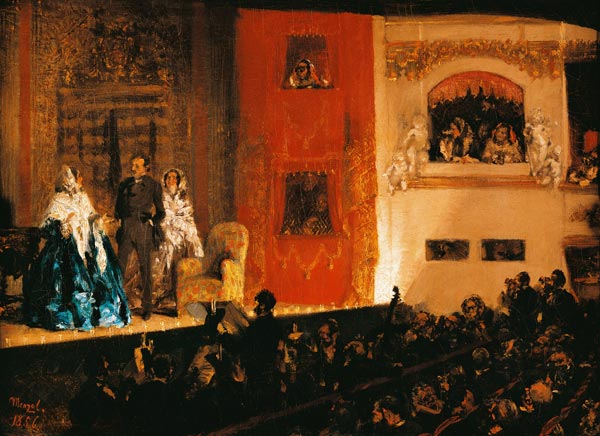 A.v.Menzel, Théâtre du Gymnase in Paris from Adolph Friedrich Erdmann von Menzel