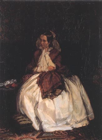 Portrait de madame Maercker from Adolph Friedrich Erdmann von Menzel