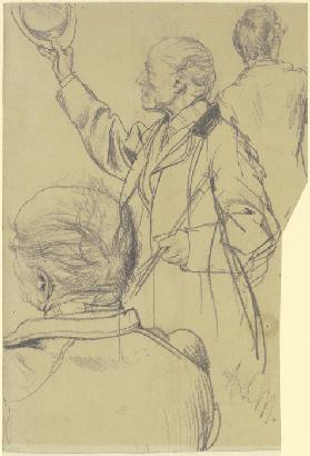 Zwei Zuschauer für das Gemälde "Abreise König Wilhelms I. zur Armee am 31. Juli 1870"