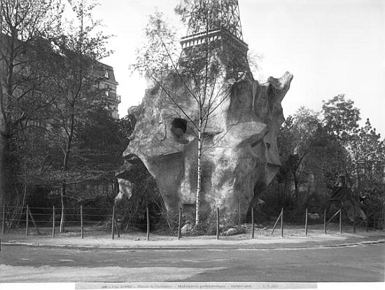 Prehistoric house at the Universal Exhibition of 1889 in Paris, architect Charles Garnier (1825-98) from Adolphe Giraudon