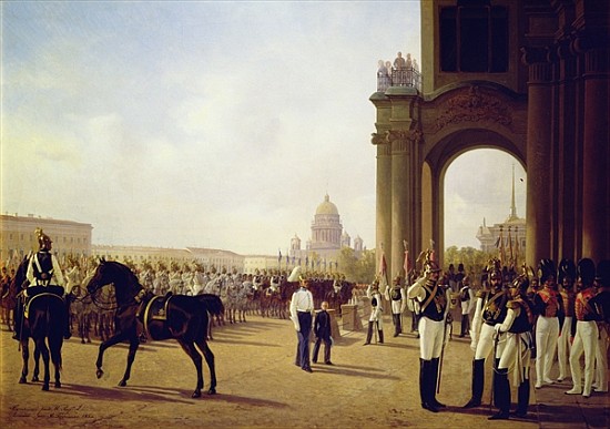 Parade at the Palace Square in St. Peterburg from Adolphe Ladurner