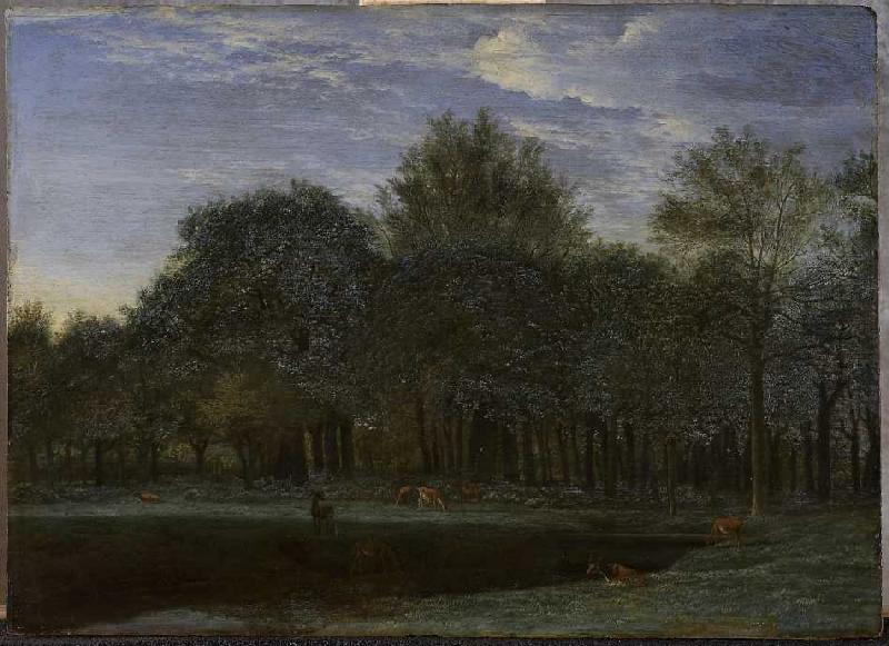 Lichtung im Wald mit äsenden Rehen. from Adriaen van de Velde