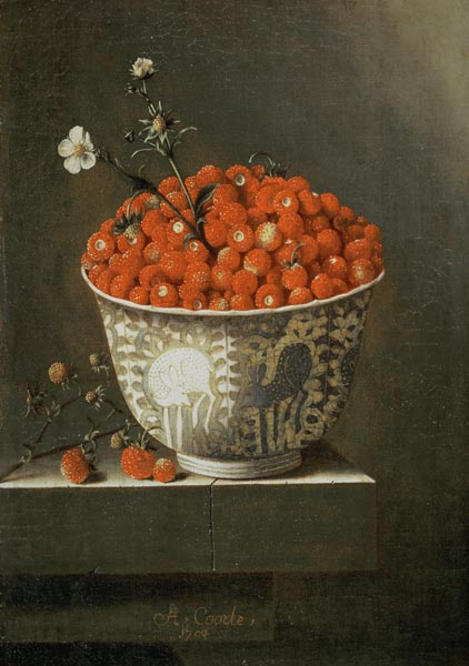 Still Life with Wild Strawberries in a Chinese Bowl from Adrian Coorte