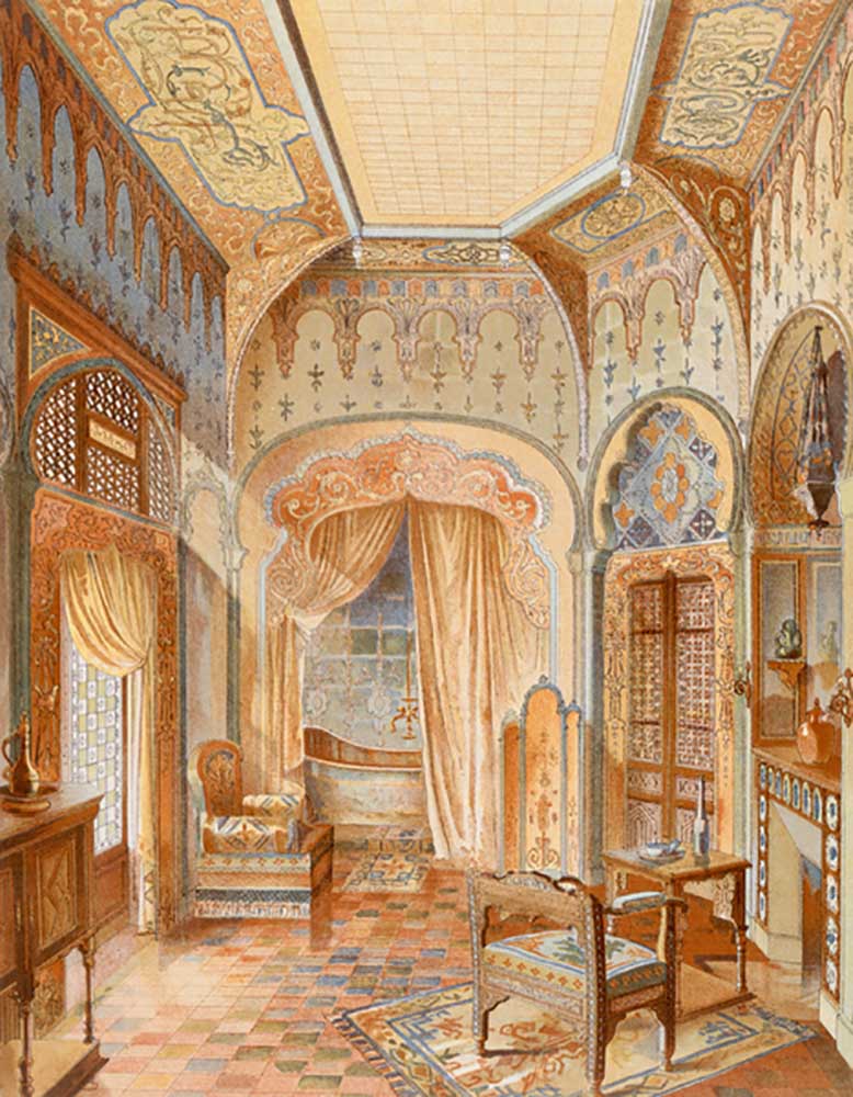 Ein Badezimmer im maurischen Stil, Illustration aus La Decoration Interieure, veröffentlicht um 1893 from Adrien Simoneton