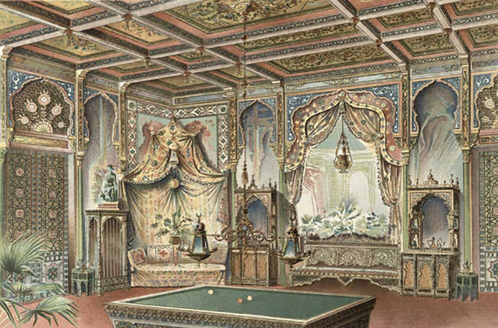 Ein maurischer Billardraum, Illustration aus La Decoration Interieure, veröffentlicht um 1893-94 from Adrien Simoneton