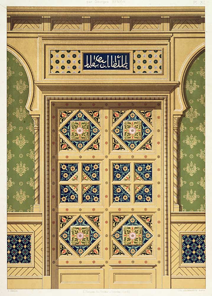 Eine maurische Tür, Illustration aus La Decoration Interieure, veröffentlicht um 1893-94 from Adrien Simoneton