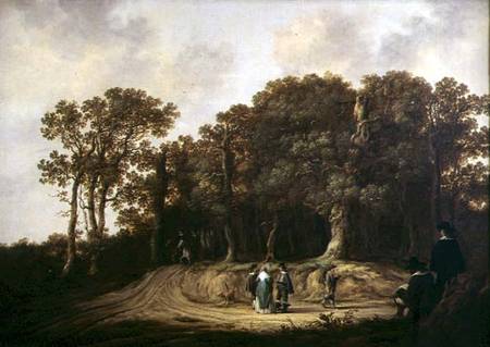 A Wooded Landscape with the Artist Sketching from Aelbert Cuyp