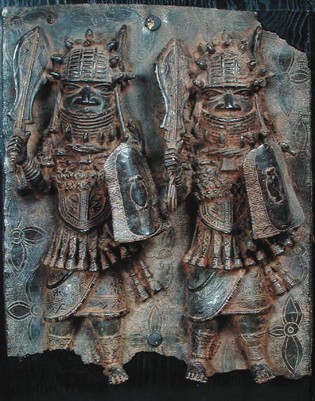 Benin plaque with two warriors, Nigeria from African