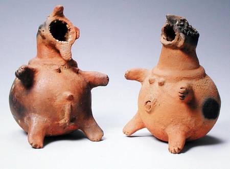 Male and Female Soul Vessels, Matakam Culture, Cameroon  9:Mbulom; vessel; gaping mouth; zoomorphic; from African