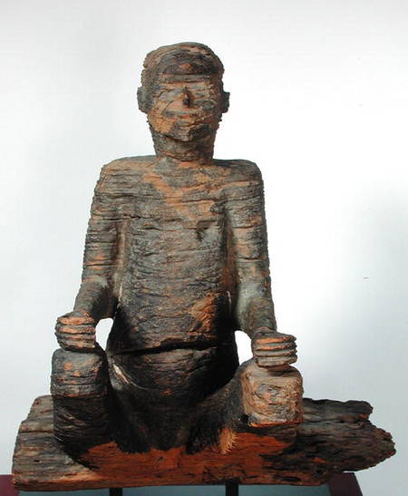 Statue of a seated man, Mbembe, Nigeria from African