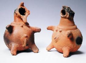 Male and Female Soul Vessels, Matakam Culture, Cameroon  9:Mbulom; vessel; gaping mouth; zoomorphic;