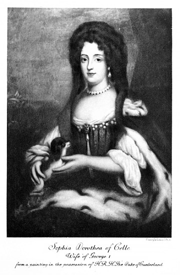 Sophia Dorothea of Celle; engraved by Emery Walker from (after) English School