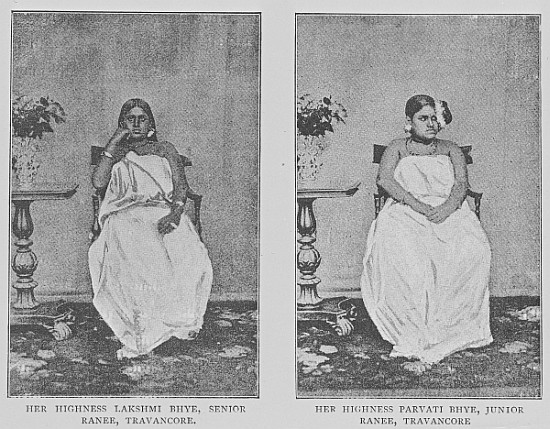 Two Ranis of Travancore from (after) Indian photographer