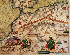 Detail of Copy of a Catalan Map of Europe and North Africa, presented to Charles V of France in 1381