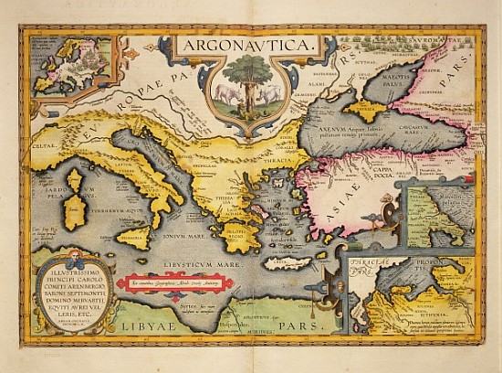 Map of the Voyage of the Argonauts, from the ''Theatrum Orbis Terrarum'' from (after) Abraham Ortelius