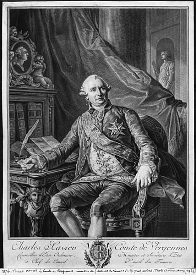 Charles Gravier, Count of Vergennes; engraved by Vicenzio Vangelisti (1738-98) c.1774 from (after) Antoine Francois Callet