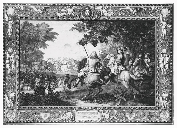 Tenture ''Histoire du Roi'', Defeat of Count de Marsin; engraved by Sebastien Le Clerc (1673-1714) 1 from (after) Charles Le Brun