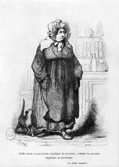 Madame Vauquer, illustration from ''Le Pere Goriot'' Honore de Balzac (1799-1850) from (after) Charles Albert d'Arnoux Bertall