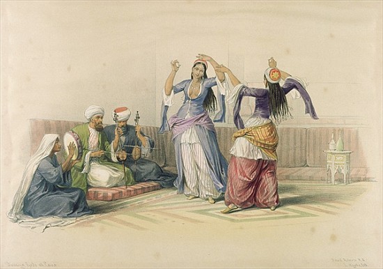 Dancing Girls at Cairo, from ''Egypt and Nubia''; engraved by Louis Haghe (1806-85) from (after) David Roberts