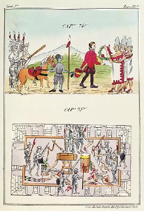 Cap 74 and Cap 75, illustrations from ''Historia de las Indias de Nueva Espana y islas de tierra fir