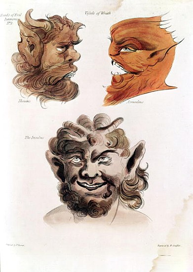 Heads of Evil Demons: Theumis, Asmodeus and The Incubus, illustrations from ''The Magus'', pub. 1801 from (after) Francis Barrett