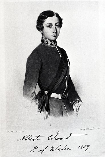 Edward, Prince of Wales; engraved by Emery Walker from (after) Franz Xavier Winterhalter