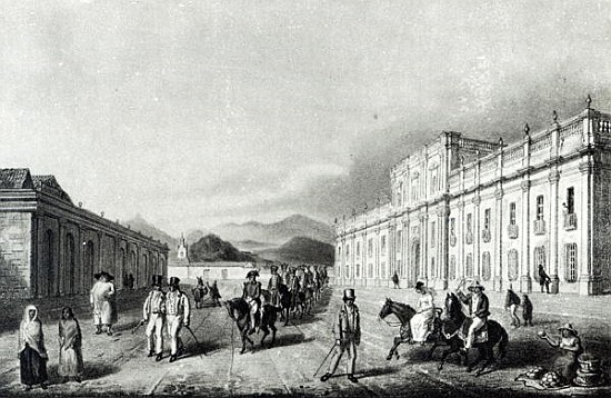 The Mint of Santiago, from ''Travels into Chile over the Andes in the years 1820 and 1821 '' (litho) from (after) George Snr Scharf