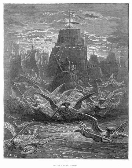 St. Louis (1214-70) leaving Aigues-Mortes, illustration from ''Histoire des Croisades'' Joseph Micha from (after) Gustave Dore