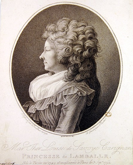 Marie Therese Louise de Savoie-Carignan (1749-92) Princess of Lamballe from (after) Henri-Pierre Danloux
