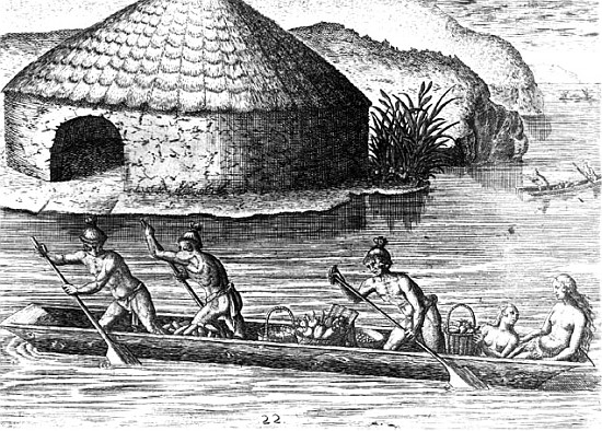 Florida Indians Storing their Crops in the Public Granary, from ''Brevis Narratio''; engraved by The from (after) Jacques (de Morgues) Le Moyne