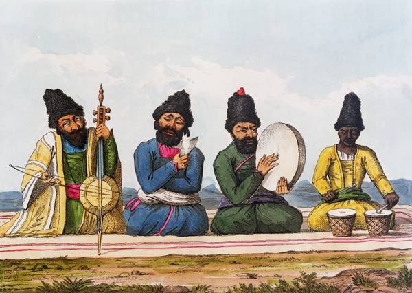 Persian Musicians from A Second Journey through Persia 1810-16; engraved by Theodore H.A. Fielding ( from (after) James Justinian Morier