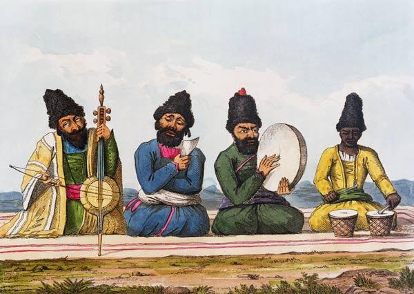 Persian Musicians from A Second Journey through Persia 1810-16; engraved by Theodore H.A. Fielding (