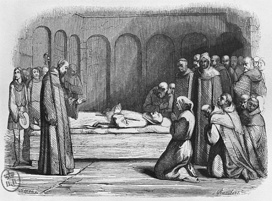 Death of Abelard, illustration from ''Lettres d''Heloise et d''Abelard'' from (after) Jean Francois Gigoux