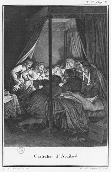 Castrating Abelard, illustration from ''Lettres d''Heloise et d''Abelard'', volume I, page 33; engra from (after) Jean Michel the Younger Moreau