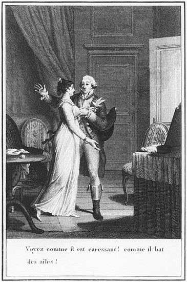Illustration from ''The Sorrows of Werther'' Johann Wolfgang Goethe (1749-1832) ; engraved by Jean B from (after) Jean Michel the Younger Moreau