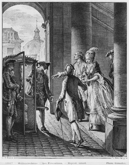 The Precautions; engraved by Pietro Antonio Martini (1739-97) from (after) Jean Michel the Younger Moreau