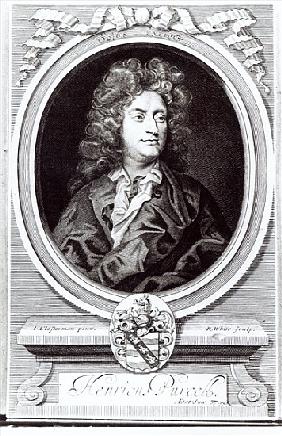 Portrait of Henry Purcell (1659-95), English composer; engraved by R. White