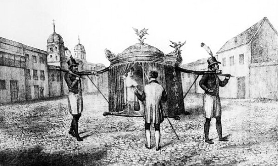 A Brazilian Sedan Chair and a Person Begging for the Church from (after) John Henderson