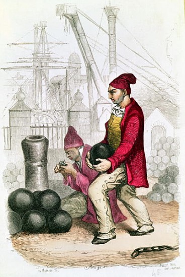 A Convict in the Toulon Penal Colony; engraved by De Moraine, c.1845 from (after) Jules Achille Noel