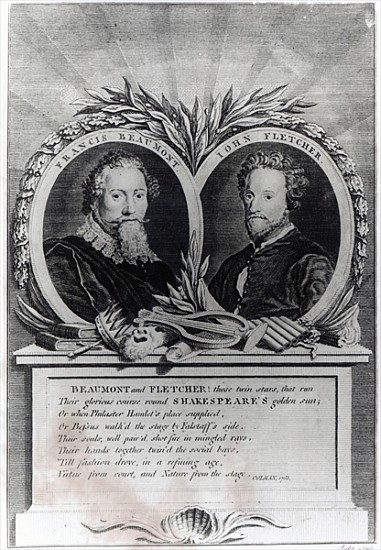 Francis Beaumont and John Fletcher; engraved by T. Ryder from (after) Michael (Angelo) Rooker
