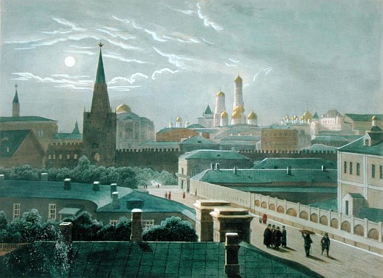 View of the Moscow Kremlin, 1840''s from (after) Paul Marie Roussel