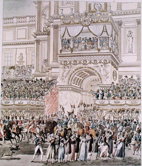 The Emperor and the Empress Receiving the Homage of the French Troops from the Balcony of the Tuiler from (after) Pierre Francois Leonard Fontaine